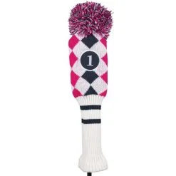 Callaway Pom Pom Driver Headcover White - Pink - Titanium