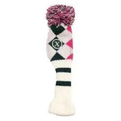 Callaway Pom Pom Hybrid Headcover White - Pink - Titanium